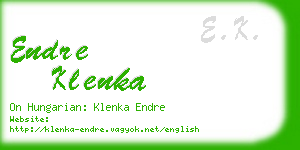 endre klenka business card